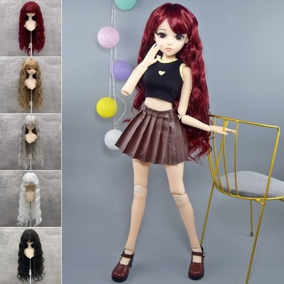 Puppen Langes lockiges Haar mit Pony Perücke für 1/3, 1/4, 1/6 BJD-Mädchenpuppen