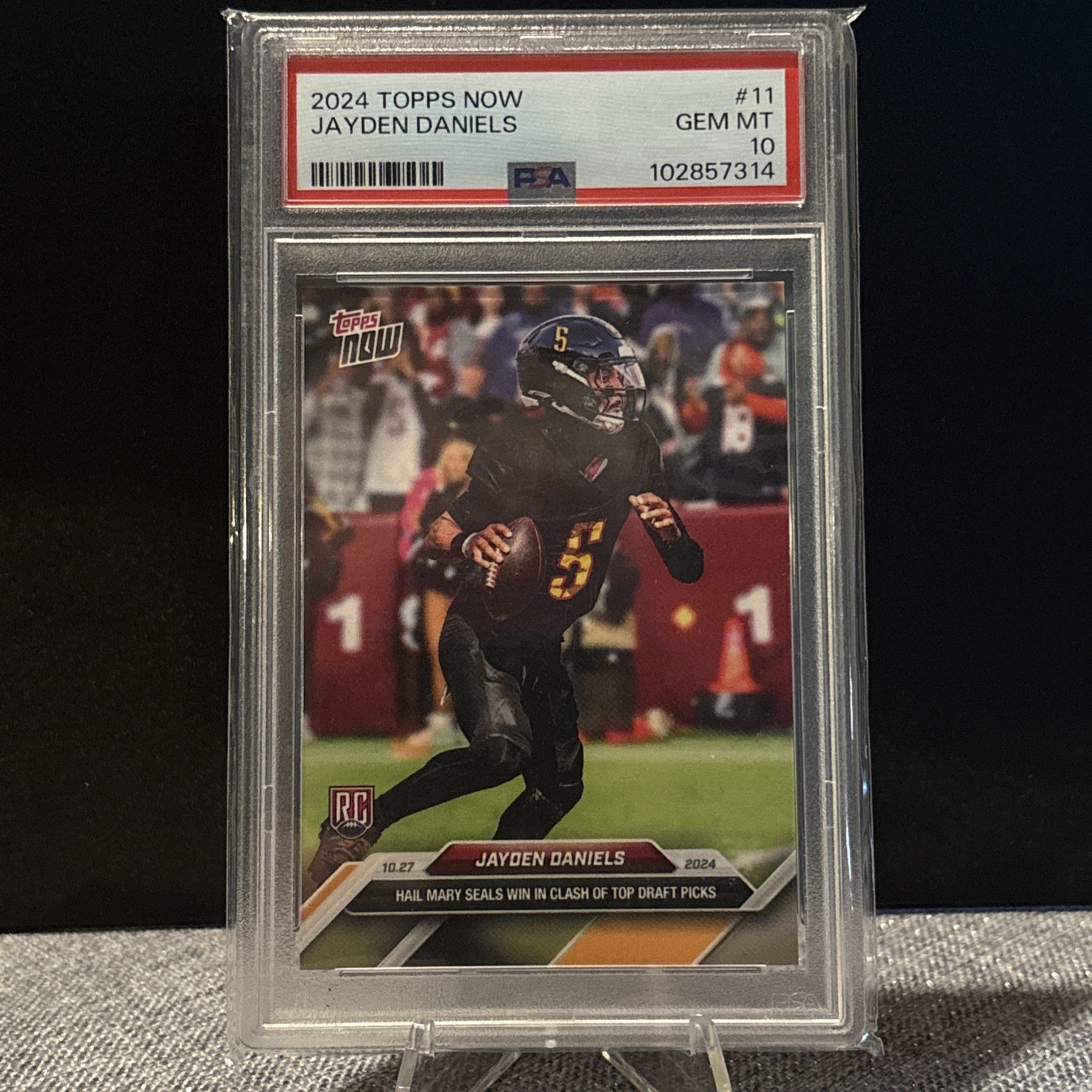 2024 Topps Now Jayden Daniels Hail Mary #11 PSA Gem MT 10, Washington Commanders