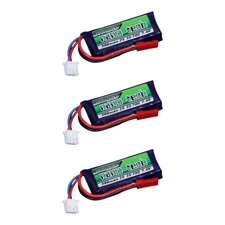 LOT OF 3 ~ Turnigy Nano Tech 300mAh 2S 7.4v 35-70C Lipo Battery 1/24 Losi