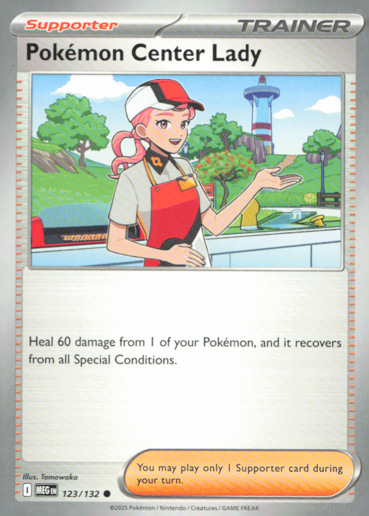Pokemon Center Lady Common ME01: Mega Evolution 123/132 NM