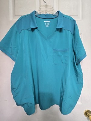 Scrubstar Scrub Top size 3XL~AQUAMARINE Blue w/Collar-Chest 30''/L 29''