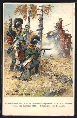 Künstler-AK Anton Hoffmann - München: Stammtruppen d. k. b. 14. Inf.-Regts., Sc 