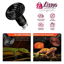 2-Pack Ceramic Heat Emitter,150W Reptile Heat Lamp Bulb, No Light for Amphibian