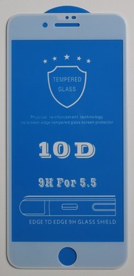 Apple iPhone 8 Plus Panzerschutz Glasfolie 10D Weiß FullCover 9H Display Hartgla