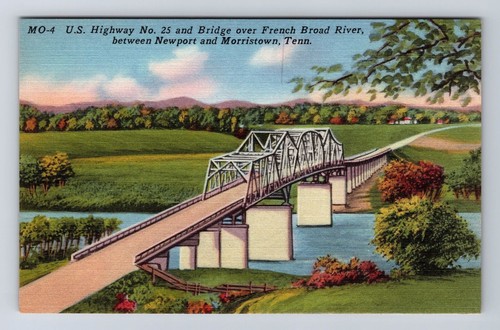 Newport TN-Tennessee, Brücke über den französischen Broad River, alte Postkarte