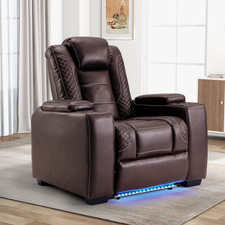 EBELLO Power Home Theater Seating PU Leather Electric Recliner Chair w/ Headrest