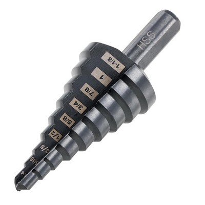 HSS 1/4-1-1/8 Inch High Speed Steel Step Drill bits Doubles Flutes Unbit Hole
