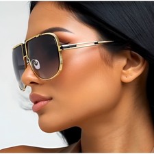 Oversized Women Pilot Sunglasses Outfit Sun Glasses Cool Designer Tinted Shades