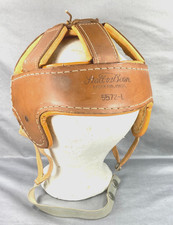 Vintage około 1950 Stall & Dean #5572-L Skórzany kask hokejowy
