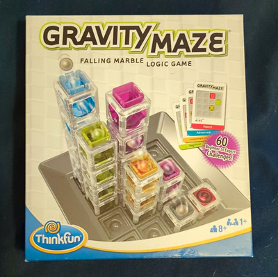 ThinkFun Gravity Maze Falling Marble Logic Game, 60 Challenge Cards, Ages 8+, 1P