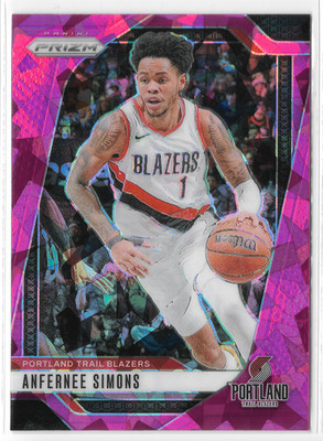 2024-25 Panini Prizm Pink Ice #45 Anfernee Simons Portland Trail Blazers