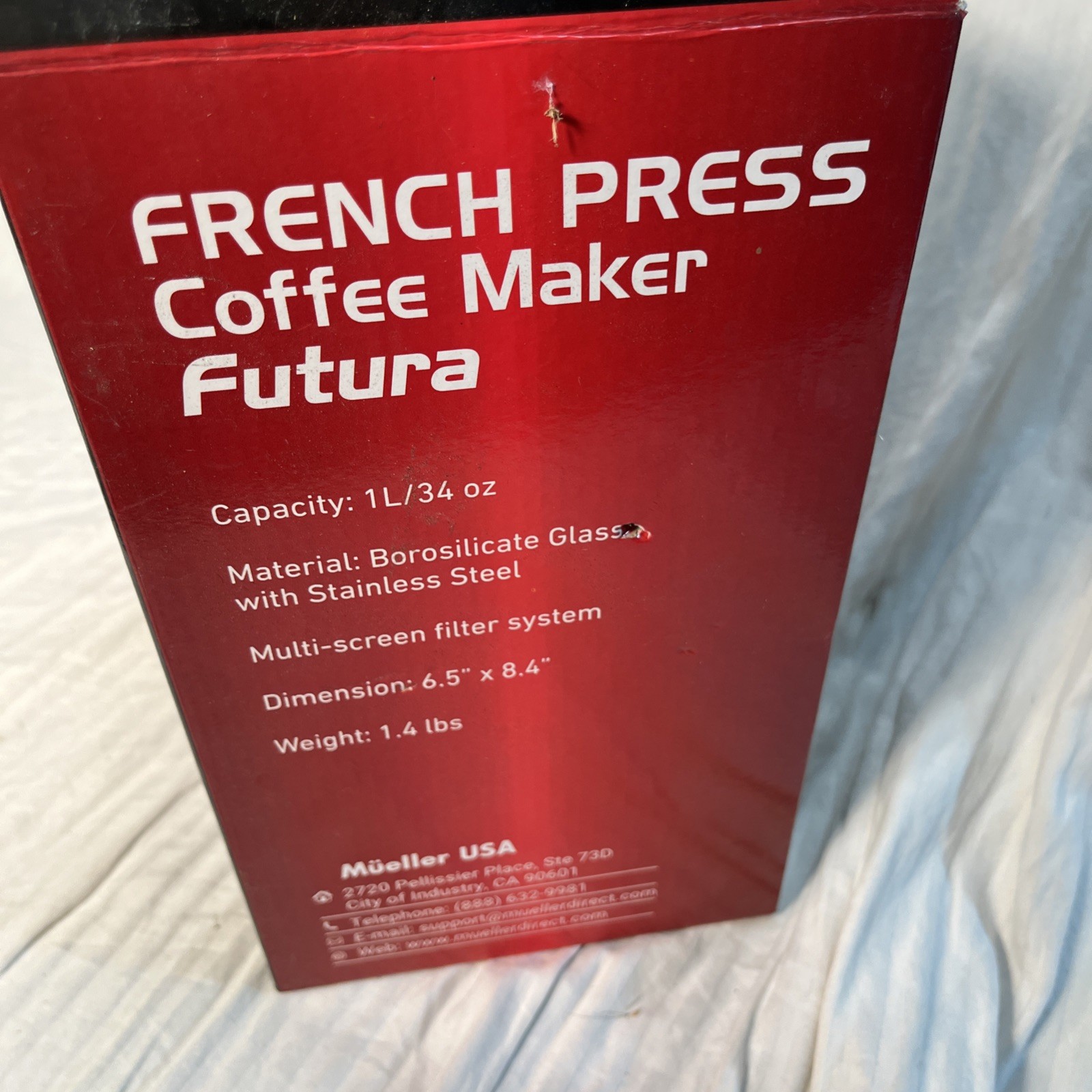 NEW Mueller French Press Stainless Steel Coffee Maker 1L 34 OZ