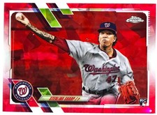 2021 Topps Chrome SAPPHIRE #US266 Sterling Sharp (RC) ROOKIE RED REFRACTOR 5/5