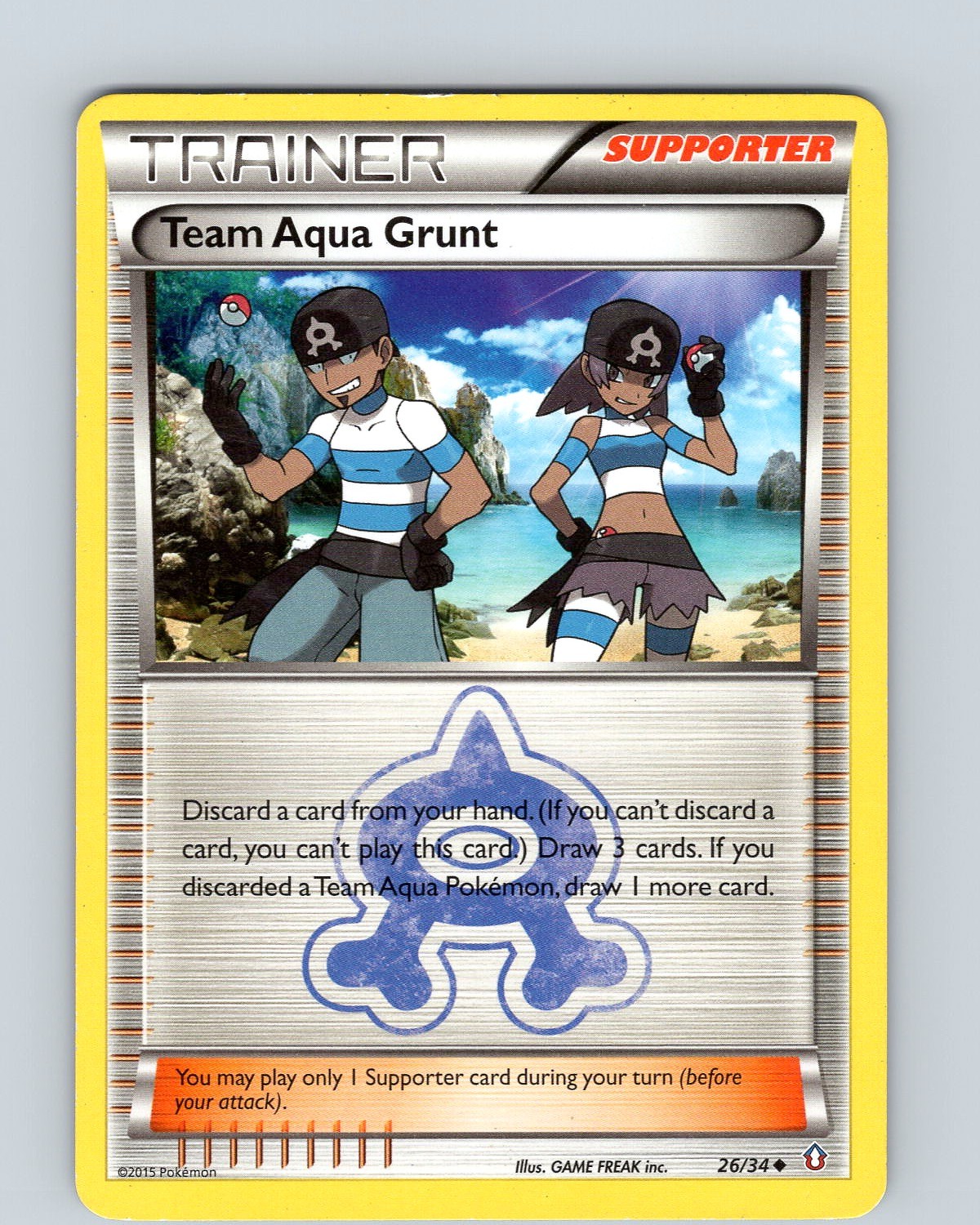 Pokemon TCG Team Aqua's Grunt Double Crisis 26/34 Regular Uncommon Card MP-LP