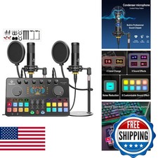SquarockTek M100 2Person Podcast Equipment Bundle,Dual XLR3.5 Condenser Mics
