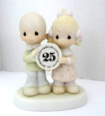 Precious Moments 25th Anniversary  God Bless Our Years Together  Figurine