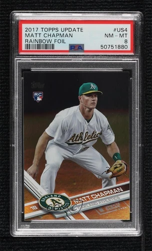 2017 Topps Update Rainbow Foil Matt Chapman #US4 PSA 8 Rookie RC