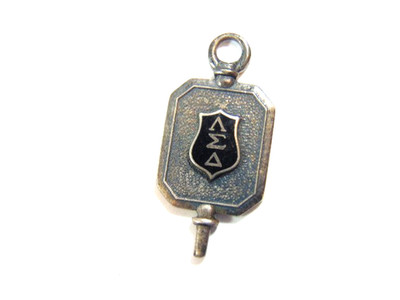 old sterling silver scholastic key Alpha Sigma Delta fraternity pendant