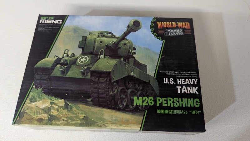 Meng Model US Heavy Tank M26 Pershing 'World War Toons' Kit #WWT010 NEW-Open box