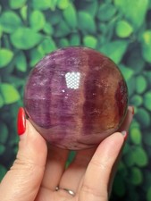 Pink Fluorite Sphere Crystal Polished Gemstone Chakra 60mm