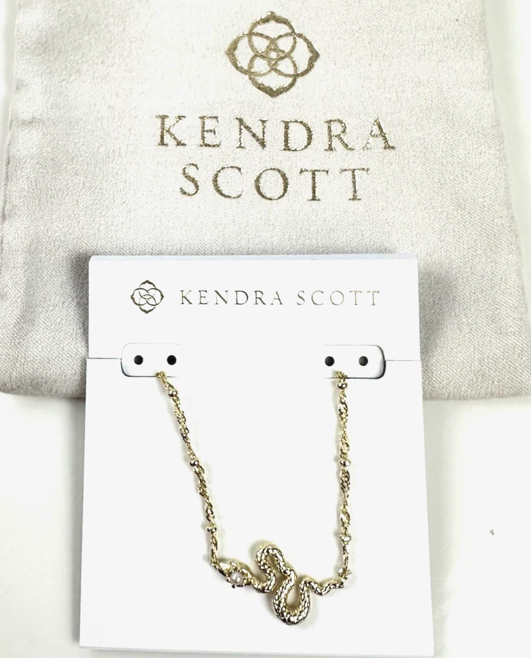 Новый Kendra Scott Lyle змея ожерелье в золотистый / культивированный пресноводный жемчуг - Изображение 3 из 4