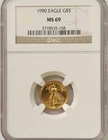 1990 $5 Gold Eagle NGC MS69