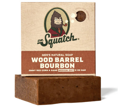 Dr. Squatch Holzfass Bourbon Herrenseife - natürliche männliche kalte Verarbeitung Seifenriegel