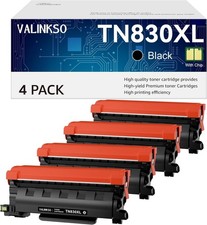 TN830XL Toner Brother Printer 4 Pack Black HL-L2460DW DCP-L2640DW MFC-L2820DW