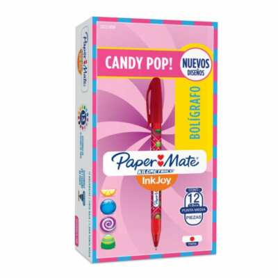 Paper Mate InkJoy 100ST Candy Pop Stick Ballpoint Pens, 1.0mm, Medium Point, Red