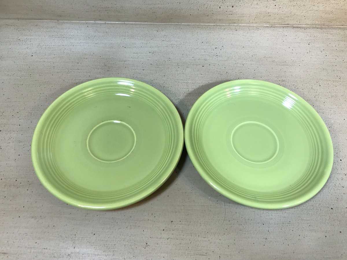 Two Vintage Fiesta Fiestaware 6” Light Green Saucers Bread Dessert