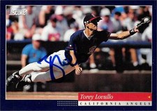 Torey Lovullo autographed baseball card (California Angels) 1994 Score #179