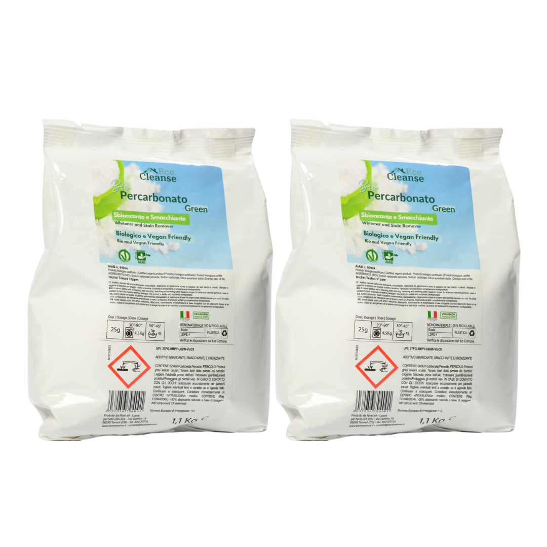 Percarbonato Biologico in polvere ad azione sbiancante – 2 x 1,1Kg