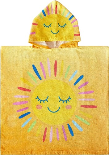 Personalised Kids Hooded Towel Poncho – Princess Theme, Super Soft Microfibre, Great For Bath & Beach