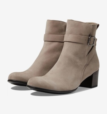 Ecco Dress Classic 35 mm Buckle Ankle Boots 8  Taupe NWOT  RETAIL $200
