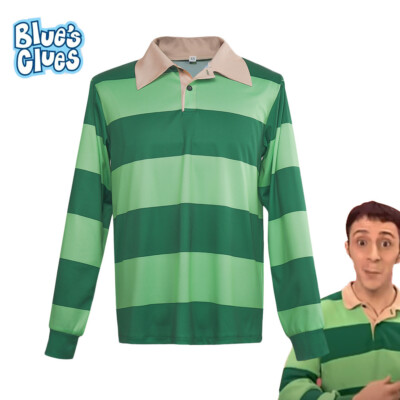 Blue's Clues Josh Cosplay Costume Josh Green Striped Shirt