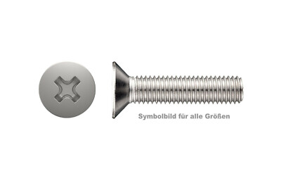 Senkschrauben EDELSTAHL A2  M4 x 12mm - Antrieb Phillips PH2  (Menge wählbar)