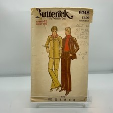 Vintage Butterick 6748 Men  s  Shirtjacket  Pants Size 42