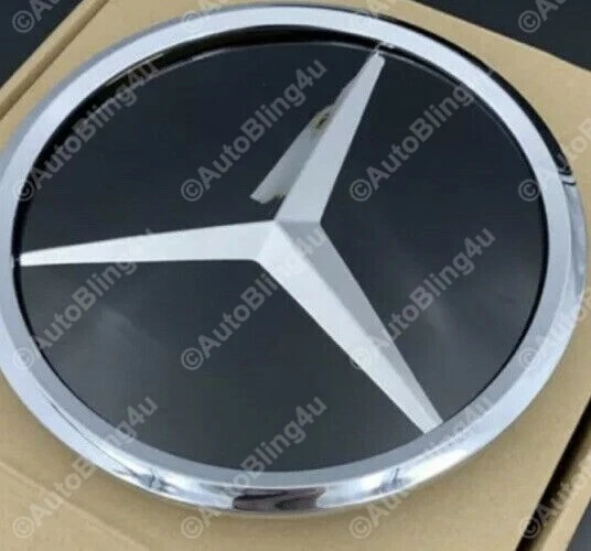 Espejo estrella 20,5 cm negro brillante parrilla insignia emblema para Mercedes Benz GLC GLE GLS Foto 2 de 3