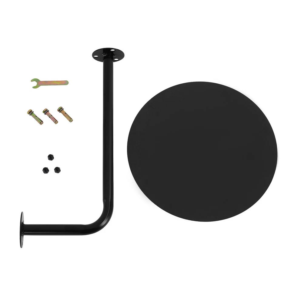 Round Pub Table Black Bar Table Wall Mounted Iron Cocktail Table Bistro Table - Image 4 of 4