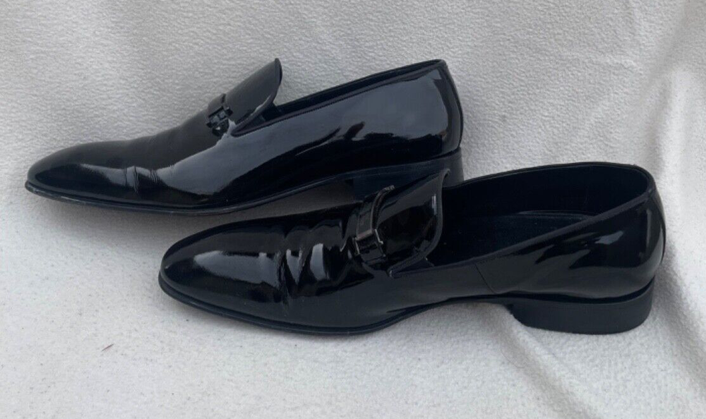 GIANNI VERSACE COLLECTION Men's Black Leather  Shoes Size UK 44 - US 10.5