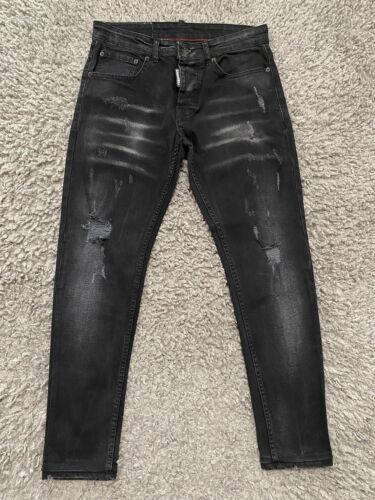DSQUARED2 MENS JEANS MODEL-330 SLIM SIZE W46 VINTAGE MADE IN ITALY BLACK GRAY - Picture 5 of 23
