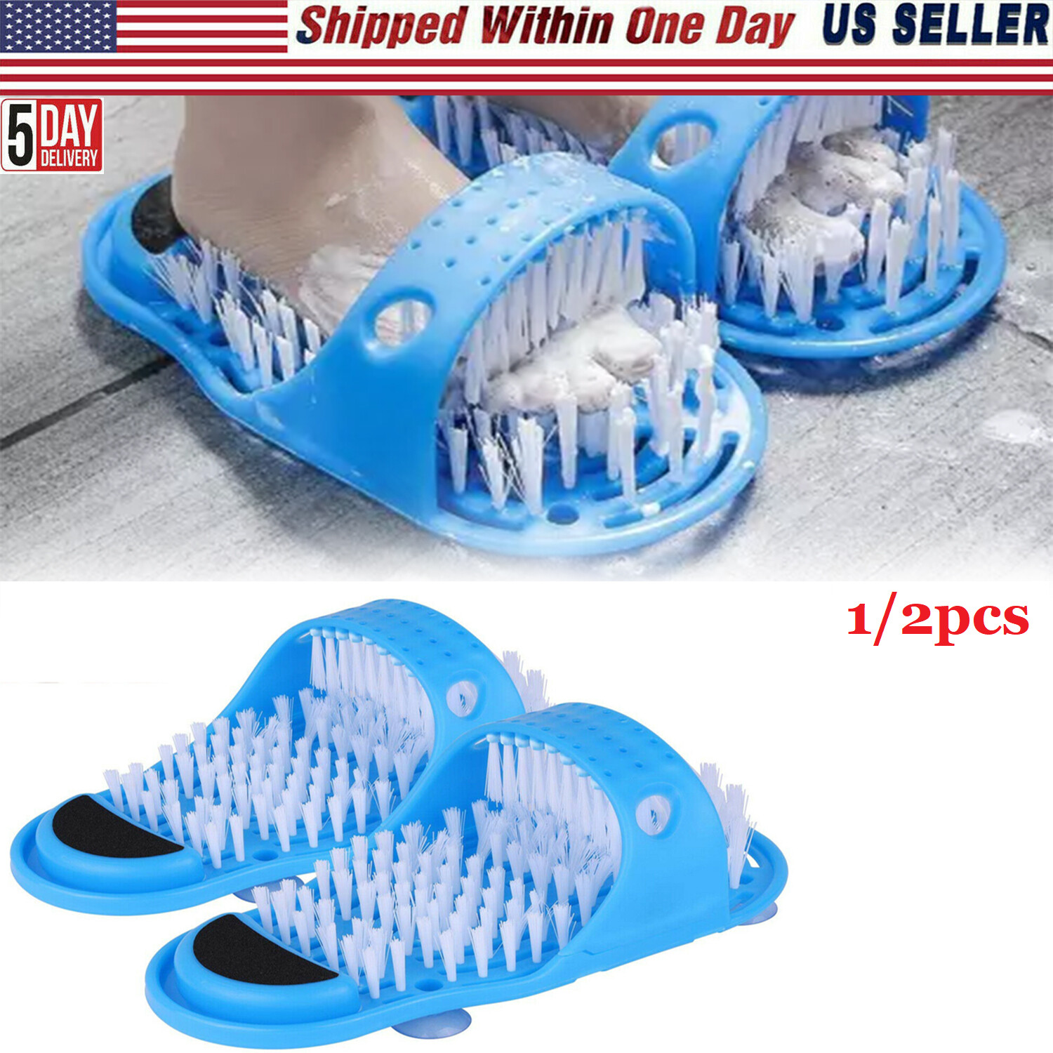 Shower Foot Scrubber Massager Cleaner Spa Exfoliating Washer Wash Slip