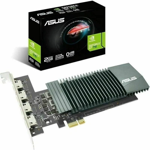 Tarjeta de gráficos ASUS GeForce NVIDIA GT710 2 GB 64 bits GDDR5 4xHDMI GT710-4H-SL-2GD5