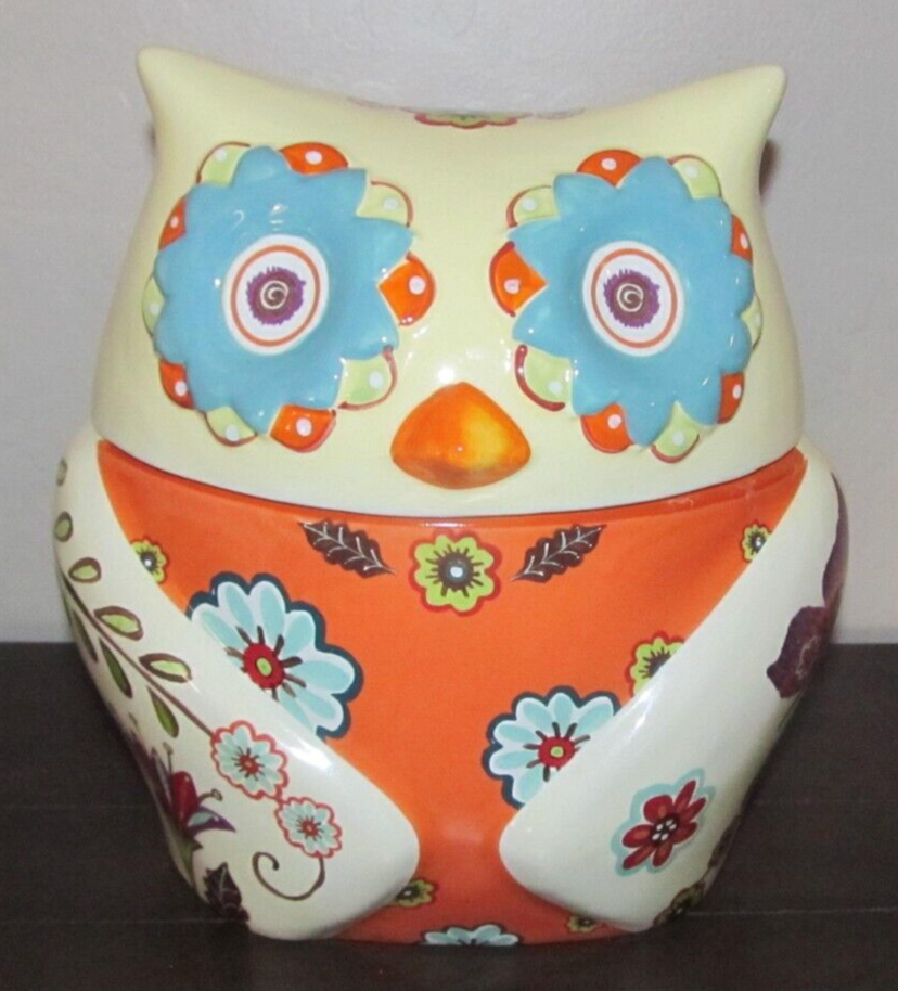ANTIQUE Cracker Barrel Owl Cookie Jar mid-century RETRO 70s Style