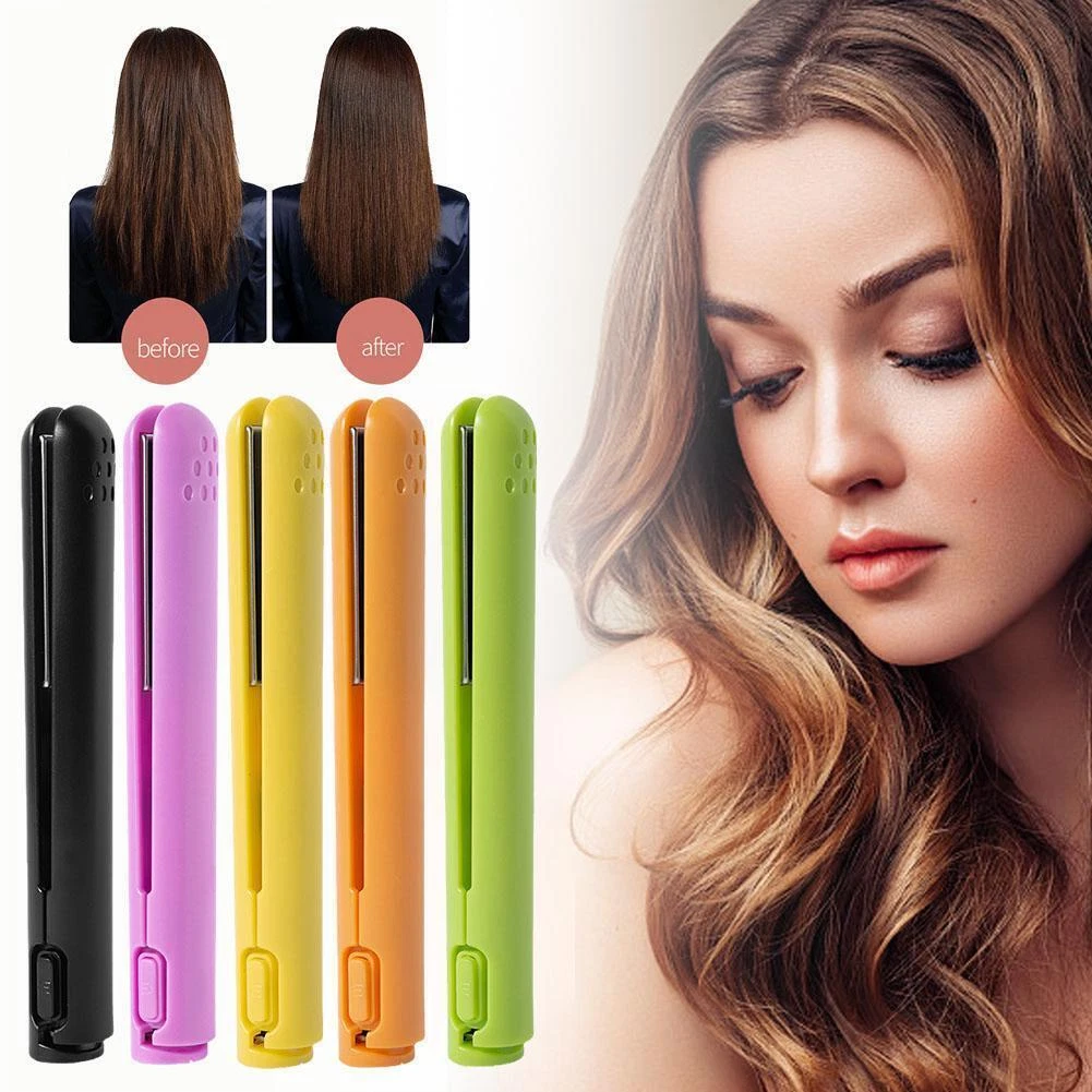 2 In 1 Hair Straightener USB Cordless Straightening Curling SALE