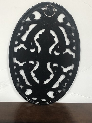 Casseruola ovale ornato smaltato nero hot pad supporto piedi pesanti 2011 - Foto 4 di 8
