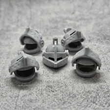 5pack Light Gray Knight Helmet w/ Visor Accessory for Block Minifigs Gb6tk19