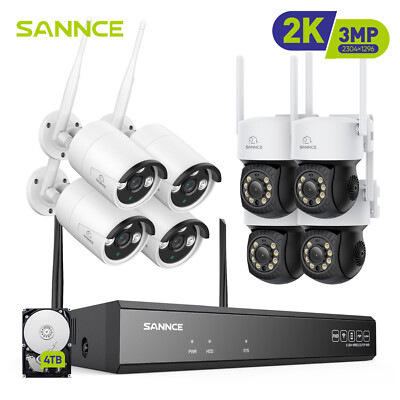 SANNCE 3MP Überwachungskamera System Außen WLAN 2-Wege-Audio Funk CCTV 16CH NVR