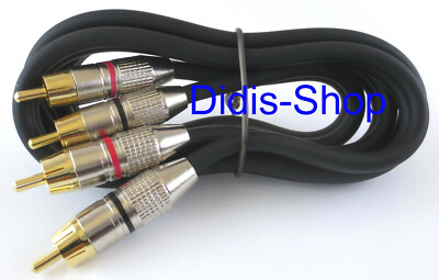 Cinch Audio Kabel High End 1m Hifi 99,99% Kupfer Neu Cinchkabel Chinch schwarz