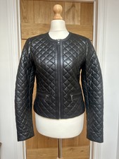 Esprit Leather Jacket Rrp £259 Brand New Without Tag Size 8